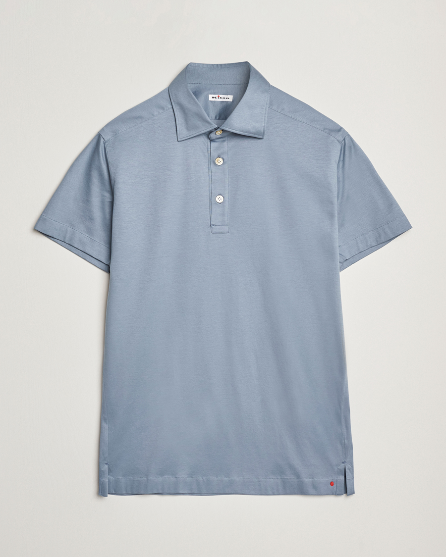Homme | Polos | Kiton | Short Sleeve Jersey Polo Steel Blue