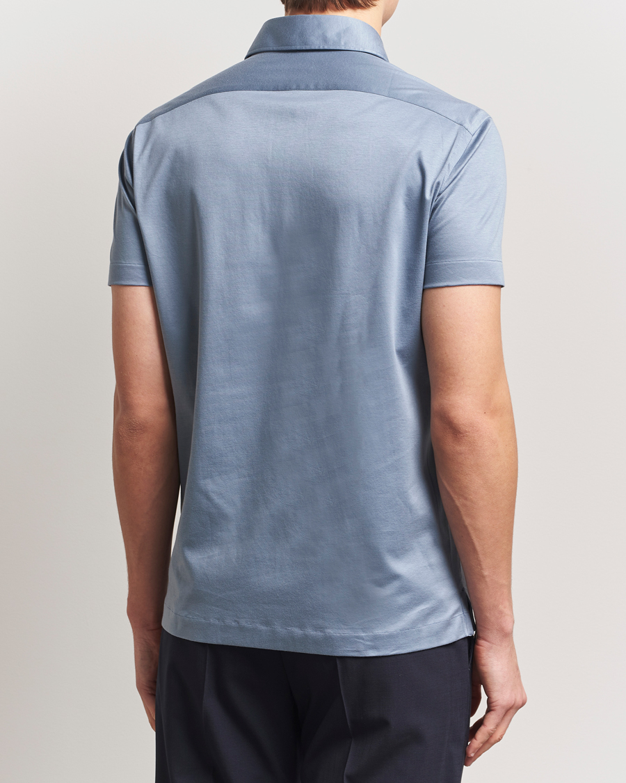 Homme | Polos | Kiton | Short Sleeve Jersey Polo Steel Blue