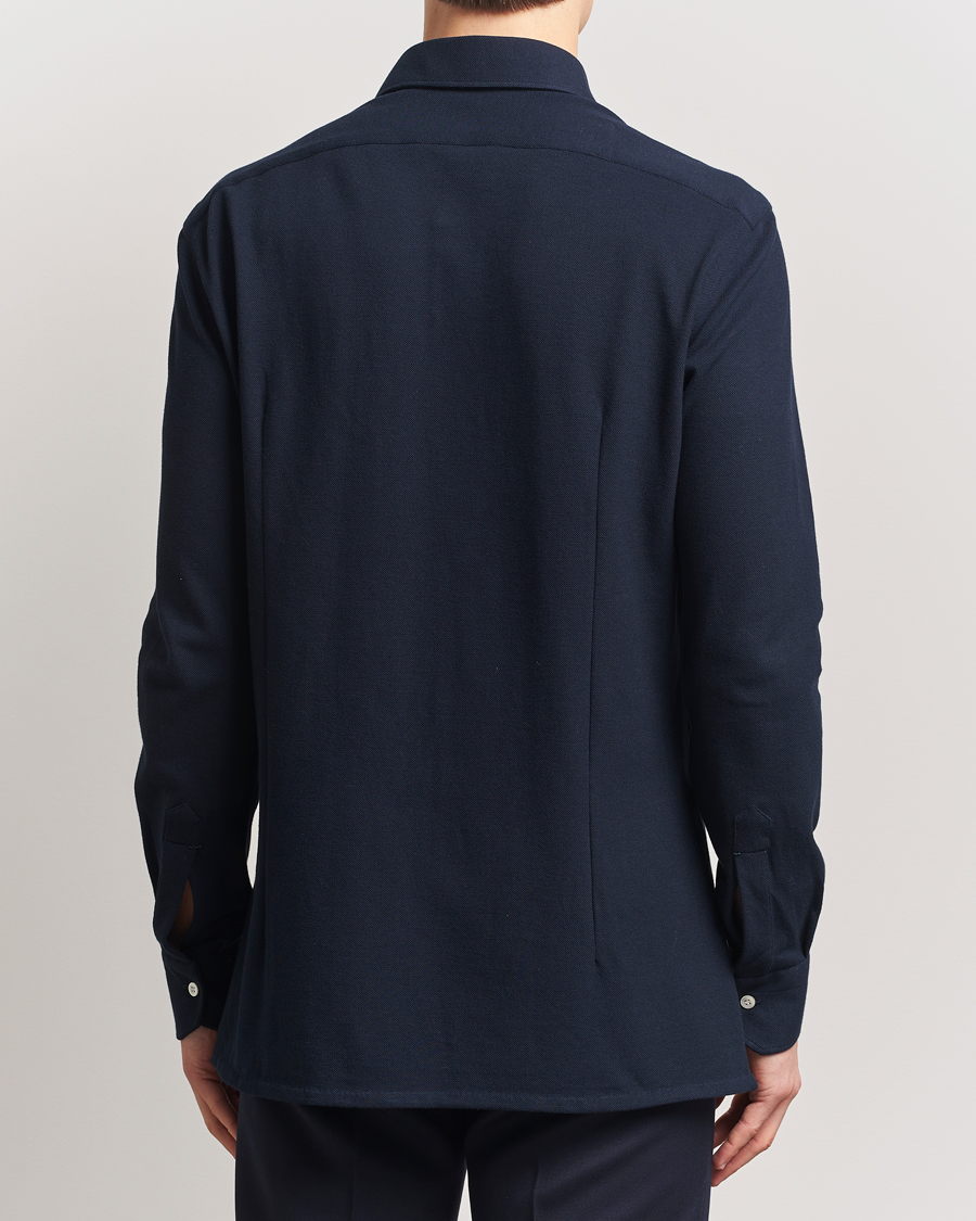 Homme | Chemises | Kiton | Jersey Piquet Shirt Navy