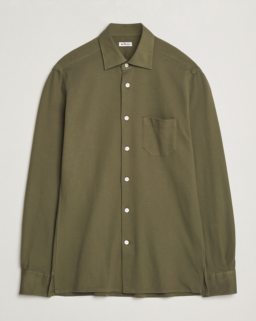 Homme | Chemises | Kiton | Jersey Piquet Shirt Militare