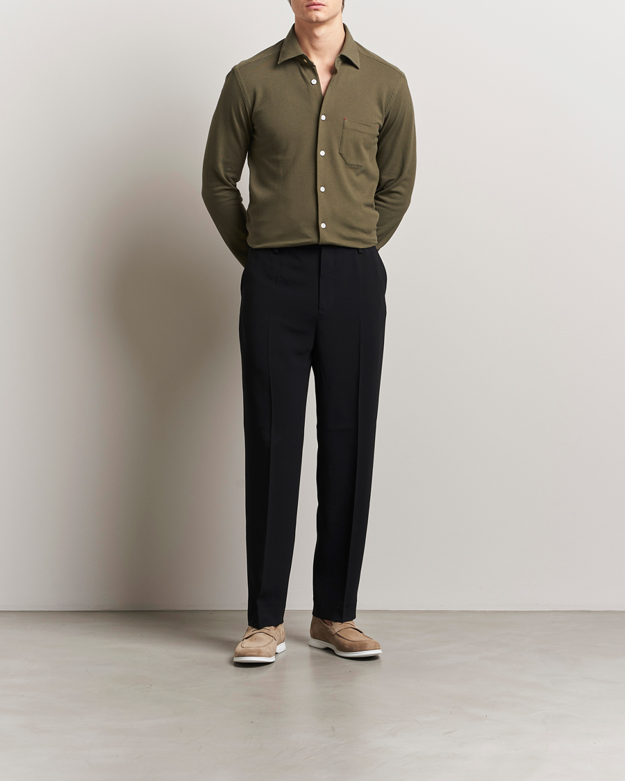 Homme | Chemises | Kiton | Jersey Piquet Shirt Militare