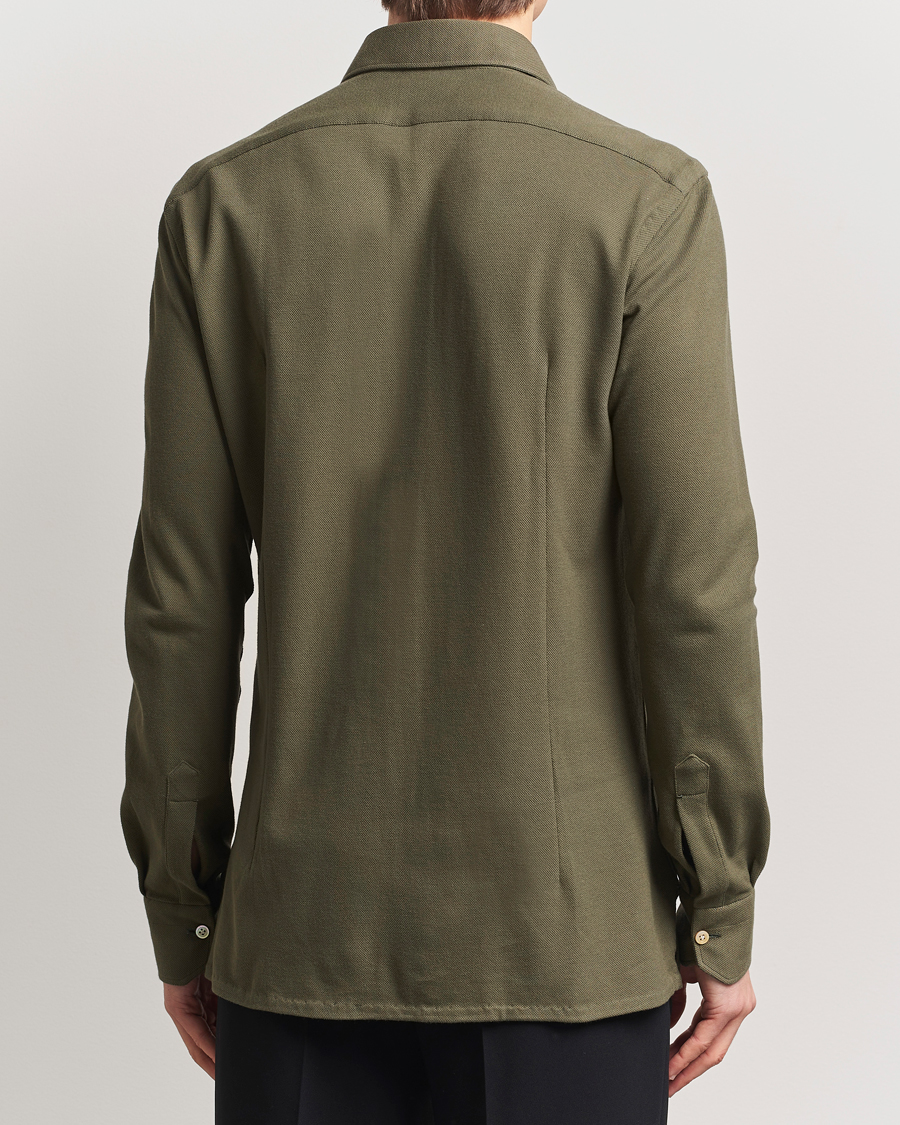 Homme | Chemises | Kiton | Jersey Piquet Shirt Militare