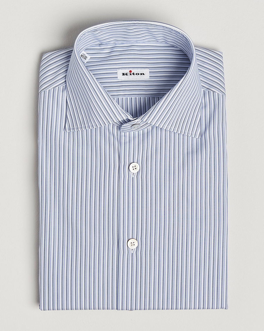 Homme | Chemises | Kiton | Slim Fit Dress Shirt Light Blue Stripe