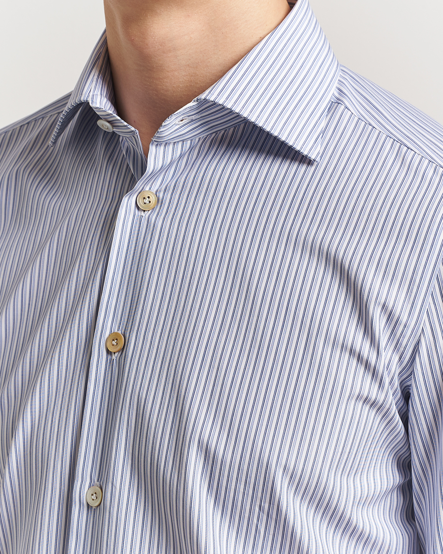 Homme | Chemises | Kiton | Slim Fit Dress Shirt Light Blue Stripe
