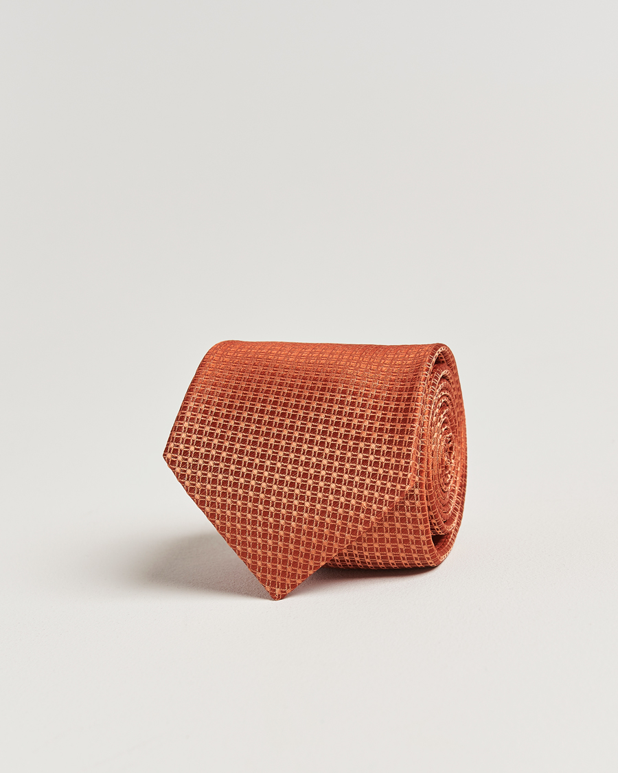 Homme | Kiton Structured Silk Tie Orange | Kiton | Structured Silk Tie Orange