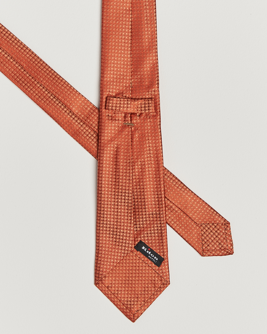 Homme | Kiton Structured Silk Tie Orange | Kiton | Structured Silk Tie Orange