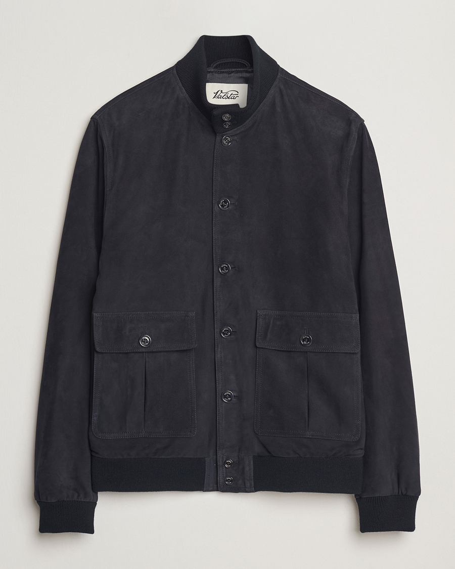 Homme | Manteaux Et Vestes | Valstar | Valstarino Suede Jacket Navy