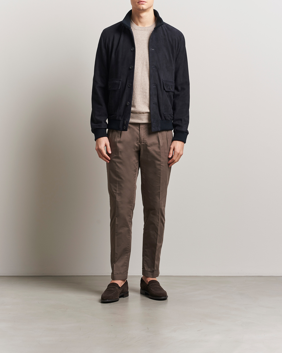 Homme | Manteaux Et Vestes | Valstar | Valstarino Suede Jacket Navy