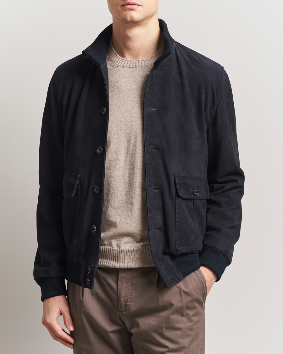 Homme | Manteaux Et Vestes | Valstar | Valstarino Suede Jacket Navy