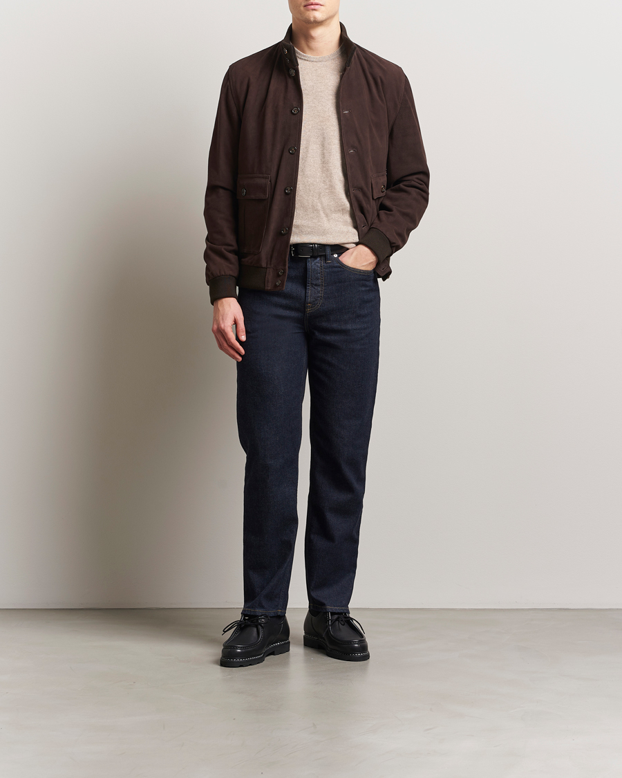 Homme | Manteaux Et Vestes | Valstar | Valstarino Suede Jacket Dark Brown