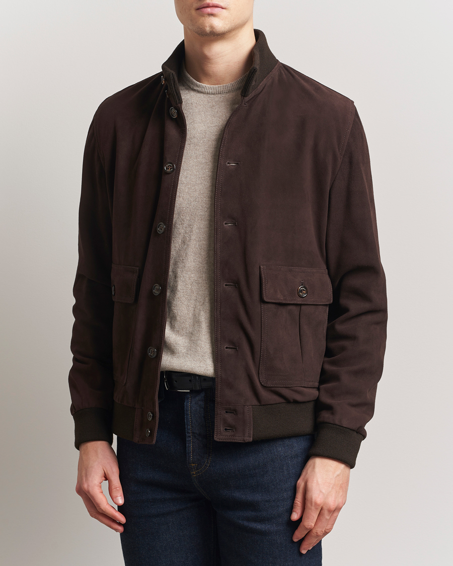 Homme | Manteaux Et Vestes | Valstar | Valstarino Suede Jacket Dark Brown