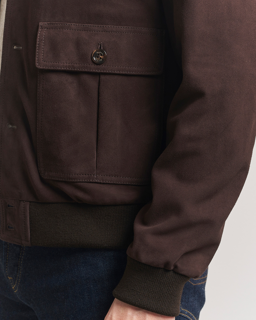 Homme | Manteaux Et Vestes | Valstar | Valstarino Suede Jacket Dark Brown