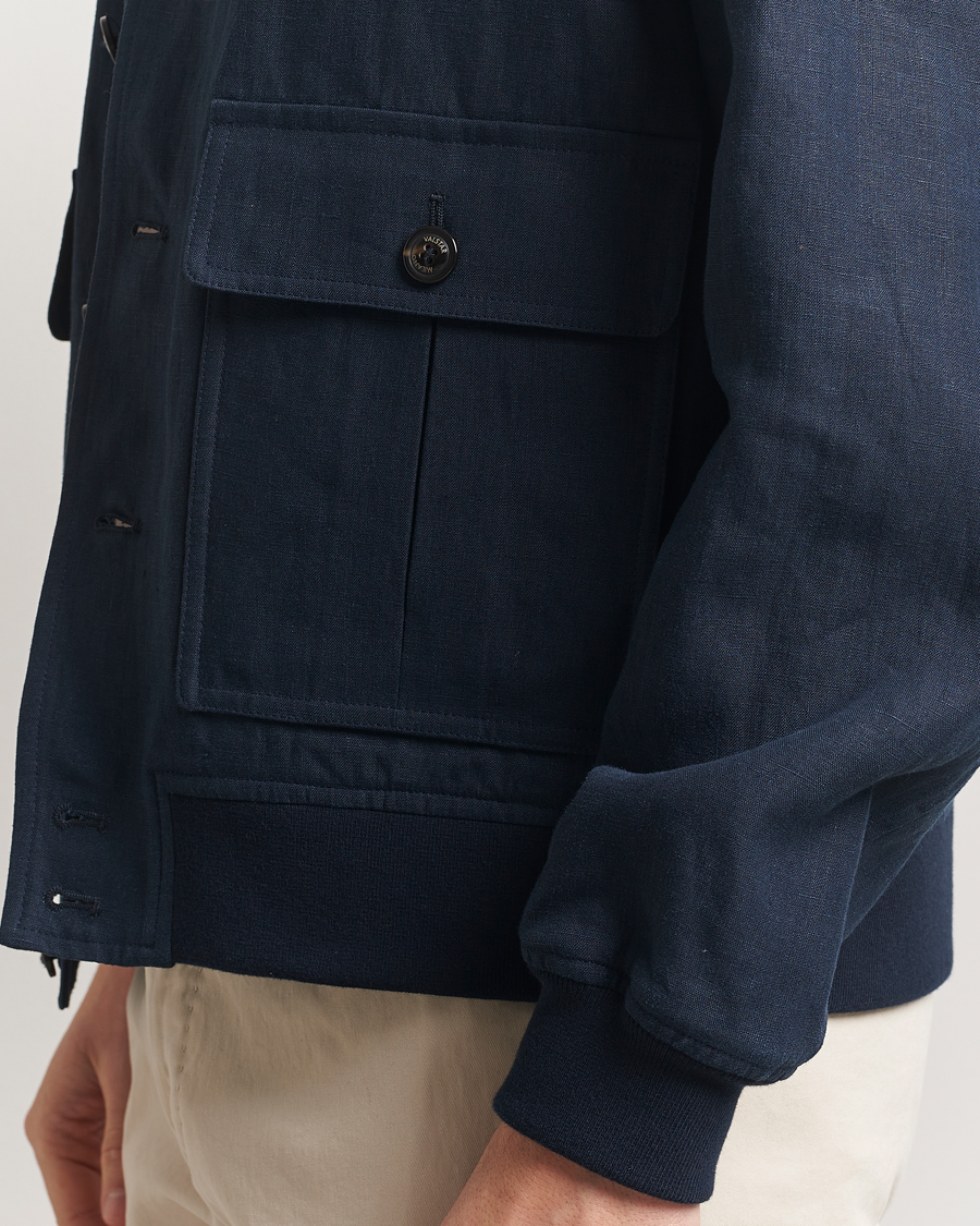 Homme | Manteaux Et Vestes | Valstar | Valstarino Linen Jacket Navy