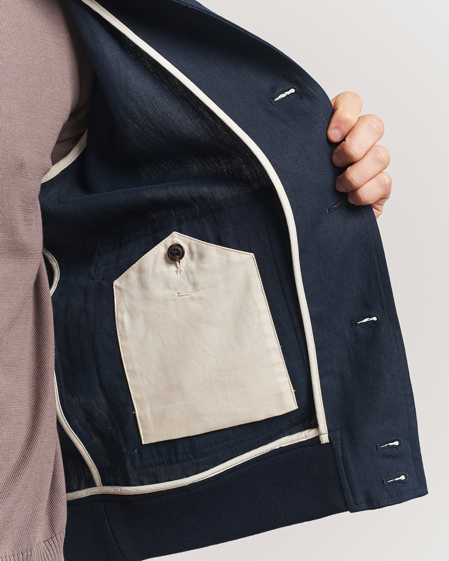 Homme | Manteaux Et Vestes | Valstar | Valstarino Linen Jacket Navy