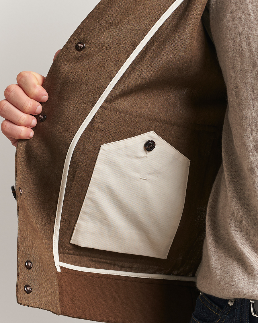 Homme | Manteaux Et Vestes | Valstar | Valstarino Linen Jacket Brown