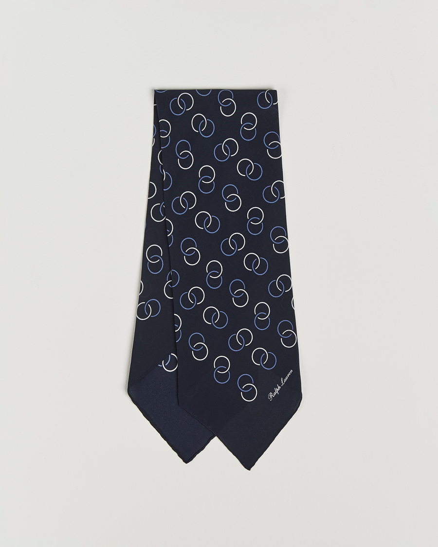 Homme | Ralph Lauren Purple Label Linked Rings Neck Scarf Navy | Ralph Lauren Purple Label | Linked Rings Neck Scarf Navy