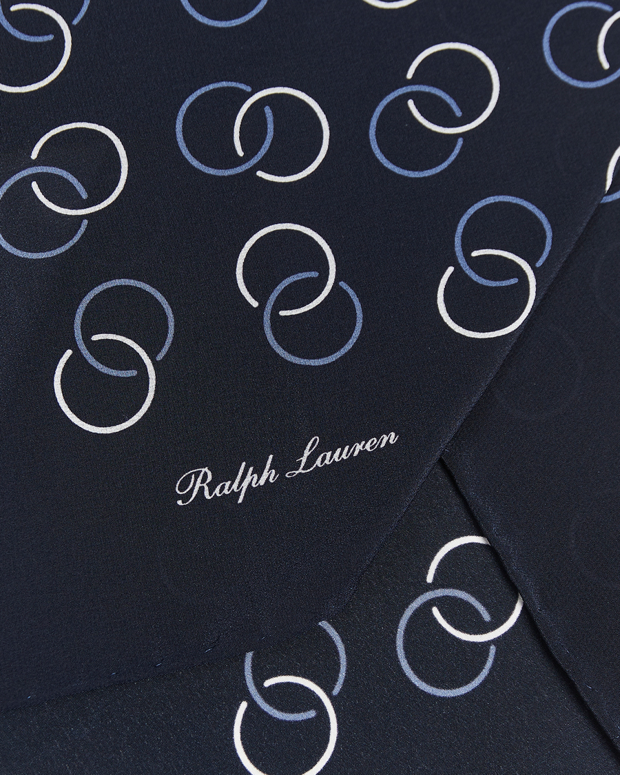 Homme | Ralph Lauren Purple Label Linked Rings Neck Scarf Navy | Ralph Lauren Purple Label | Linked Rings Neck Scarf Navy