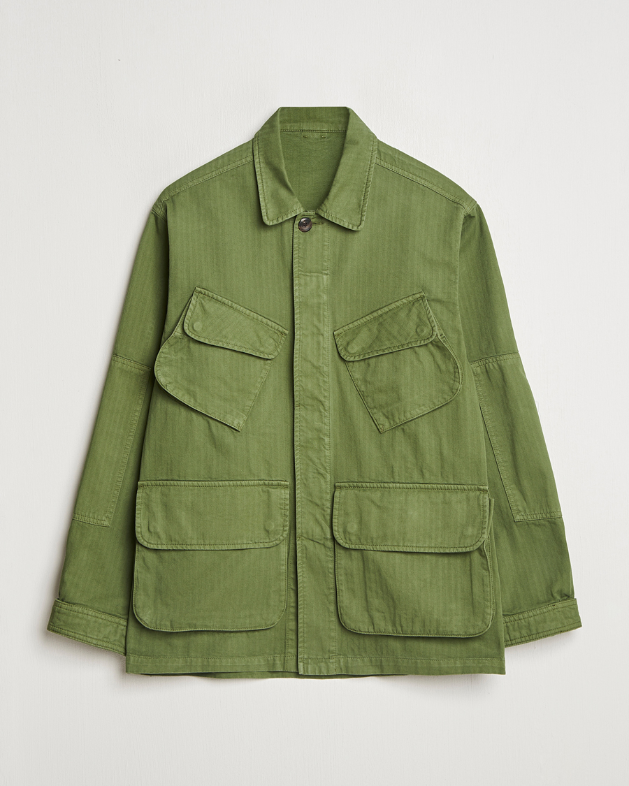 Homme | Manteaux Et Vestes | Drake's | Herringbone Jungle Jacket Olive