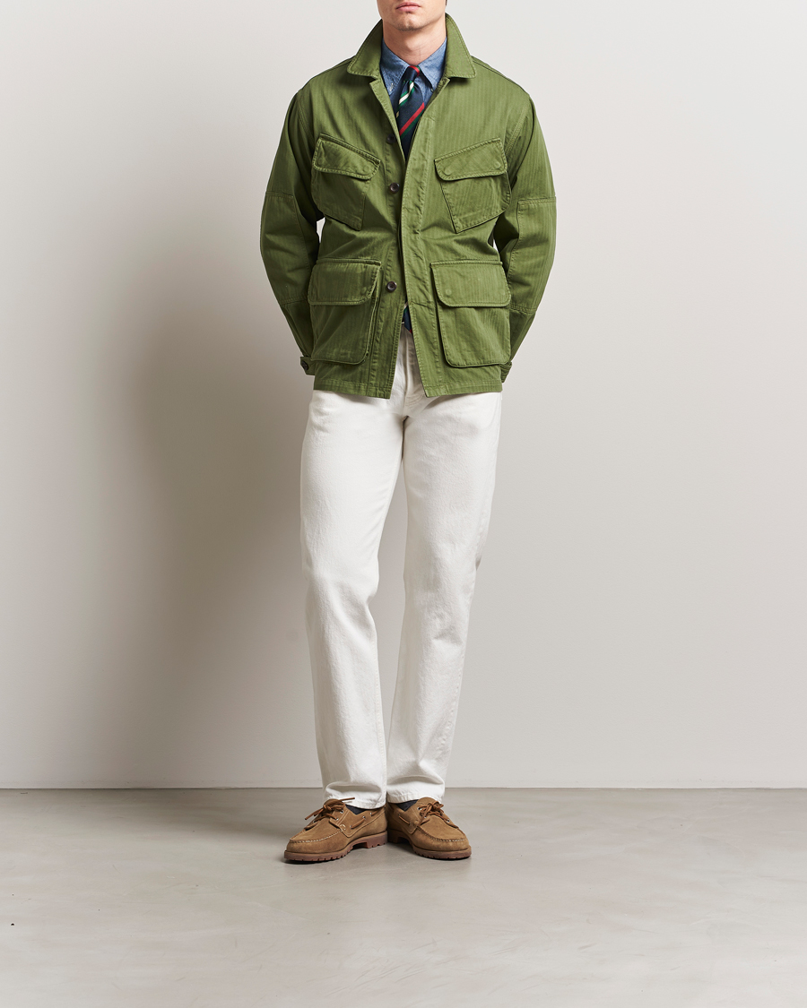 Homme | Manteaux Et Vestes | Drake's | Herringbone Jungle Jacket Olive