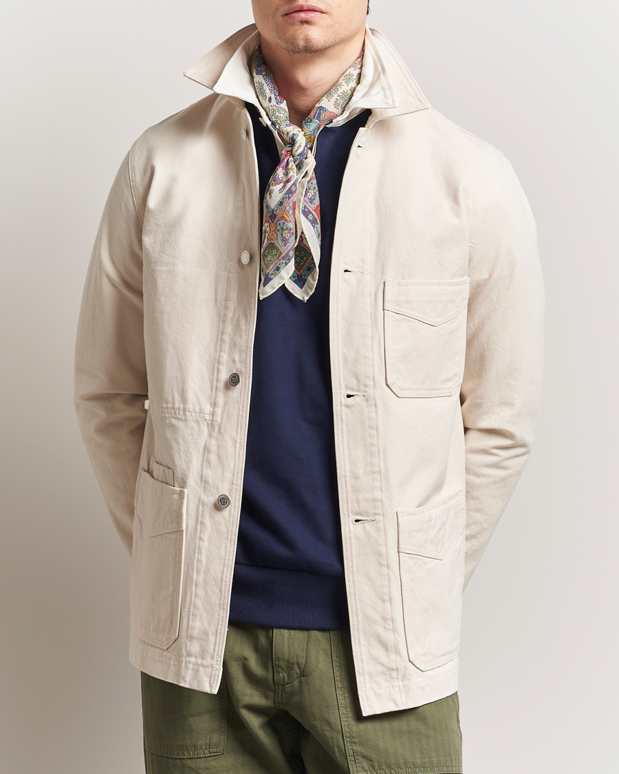 Homme | Manteaux Et Vestes | Drake's | Duck Cotton Canvas Shore Jacket Natural