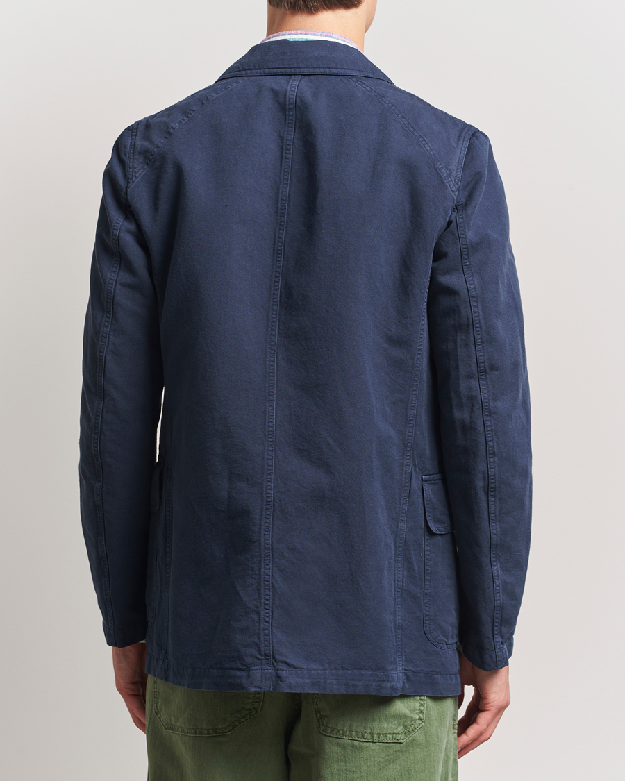 Homme | Blazers | Drake's | MKI Cotton/linen Games Blazer Navy