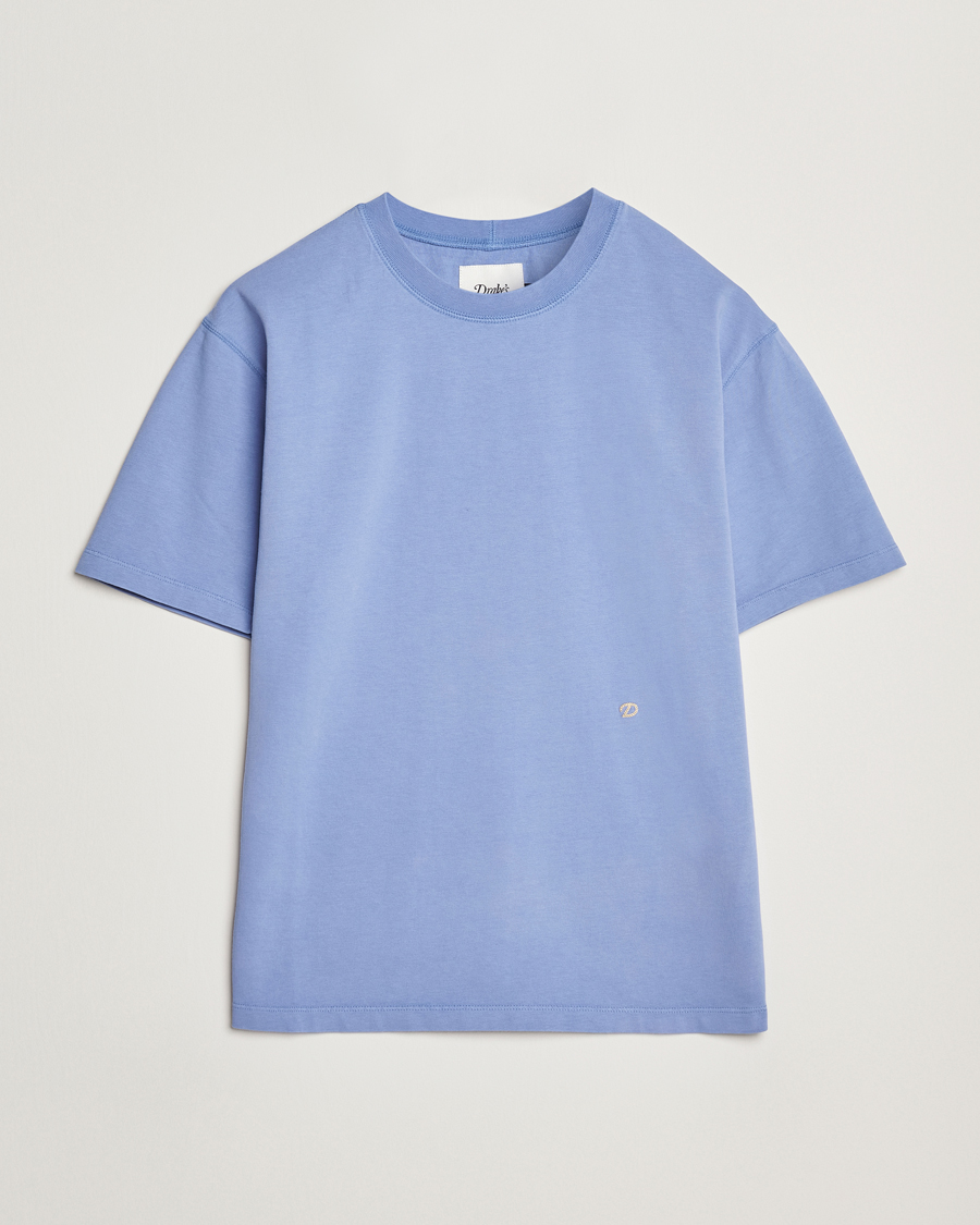 Homme | T-shirts | Drake's | Embroidered Hiking T-Shirt Lavender Blue