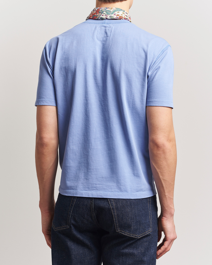 Homme | T-shirts | Drake's | Embroidered Hiking T-Shirt Lavender Blue