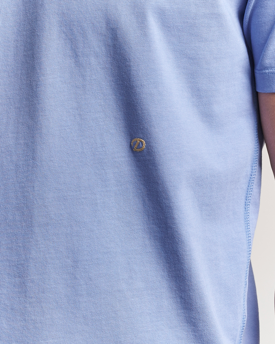 Homme | T-shirts | Drake's | Embroidered Hiking T-Shirt Lavender Blue