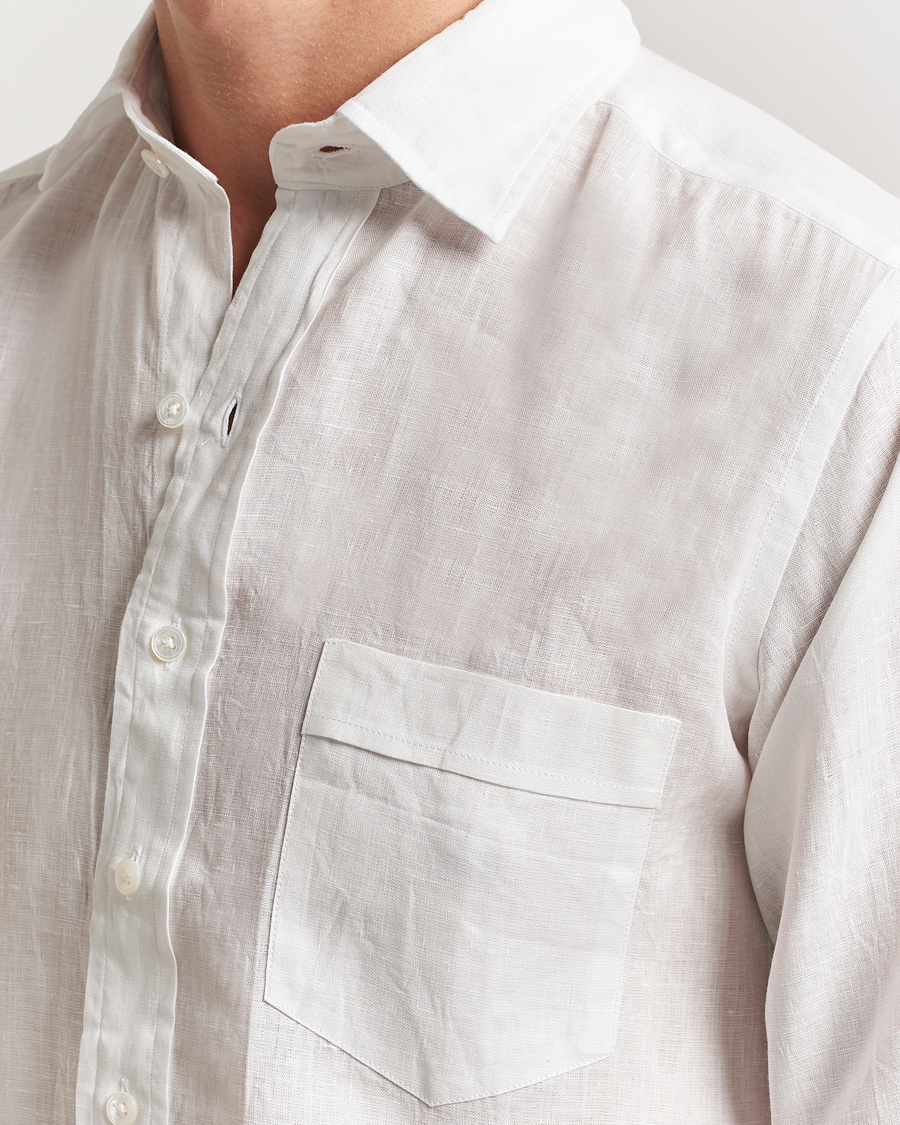 Homme | Chemises | Drake's | Linen Summer Shirt Ecru