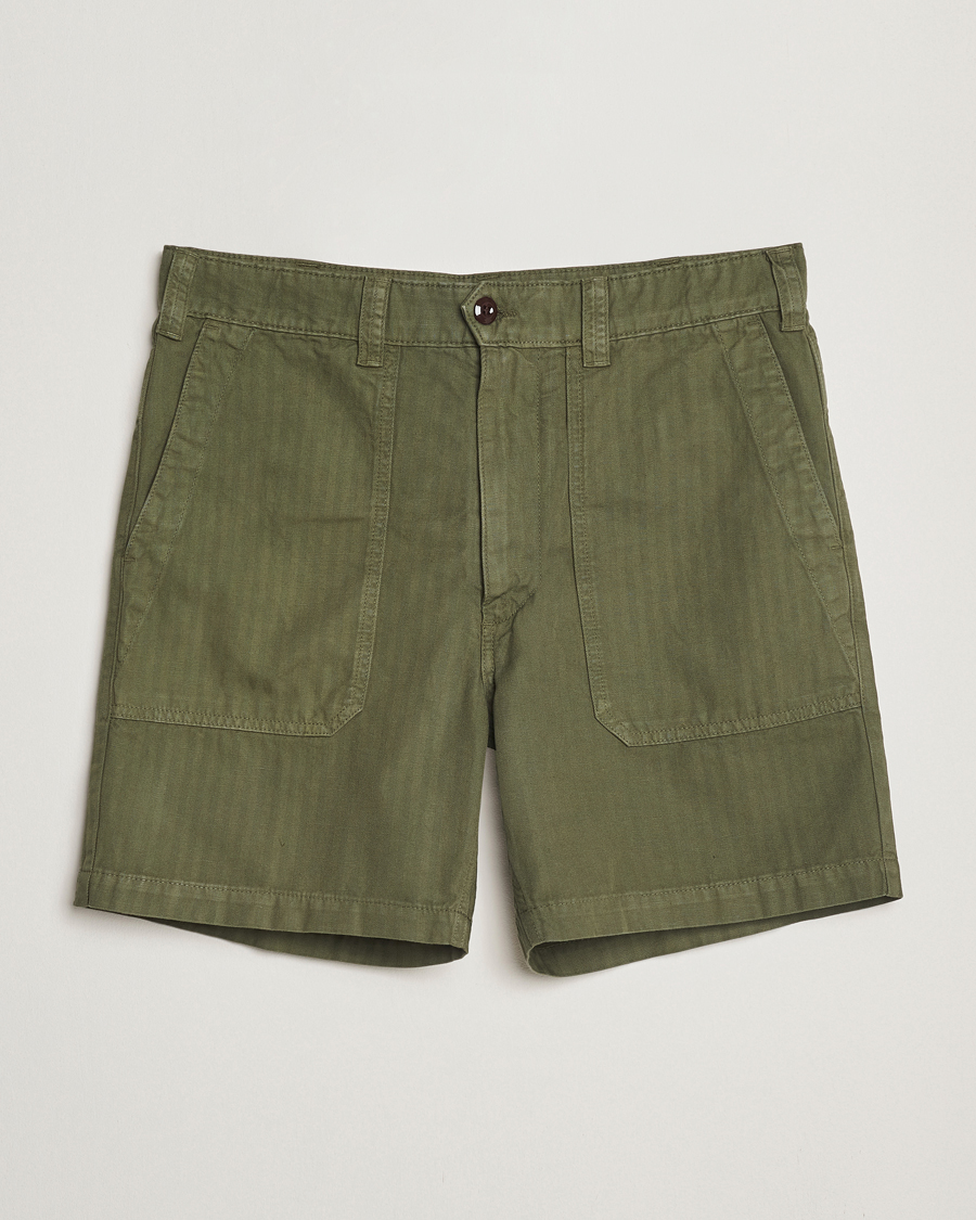Homme | Shorts | Drake's | Fatigue Cotton Shorts Olive