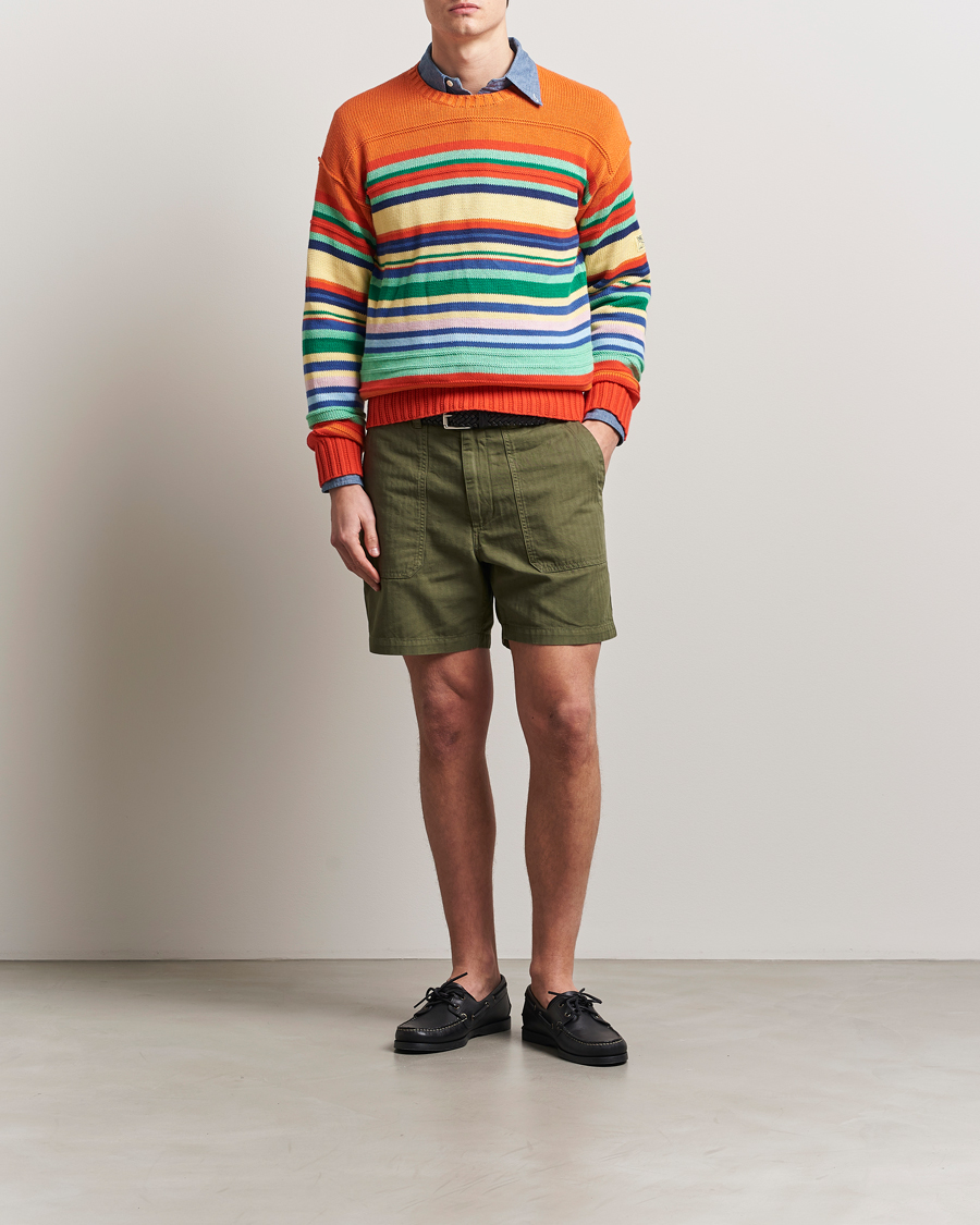 Homme | Shorts | Drake's | Fatigue Cotton Shorts Olive