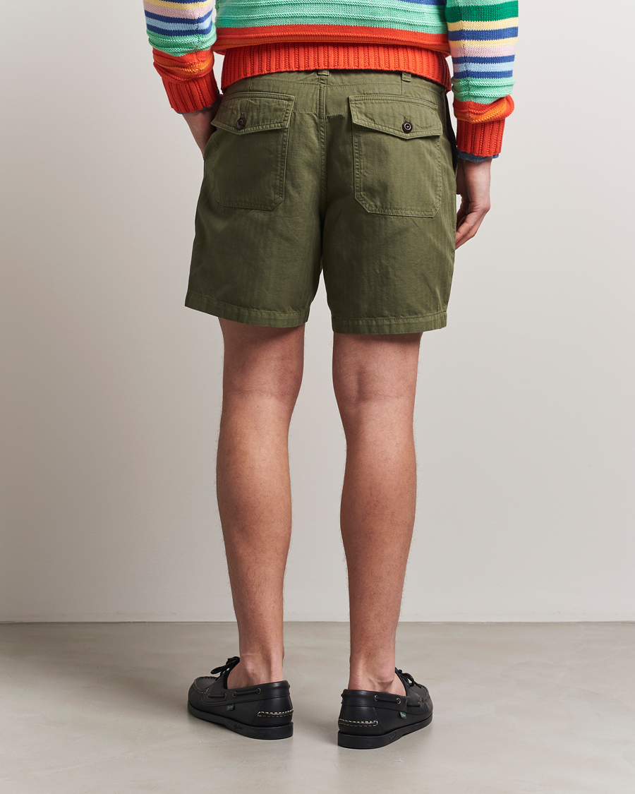 Homme | Shorts | Drake's | Fatigue Cotton Shorts Olive