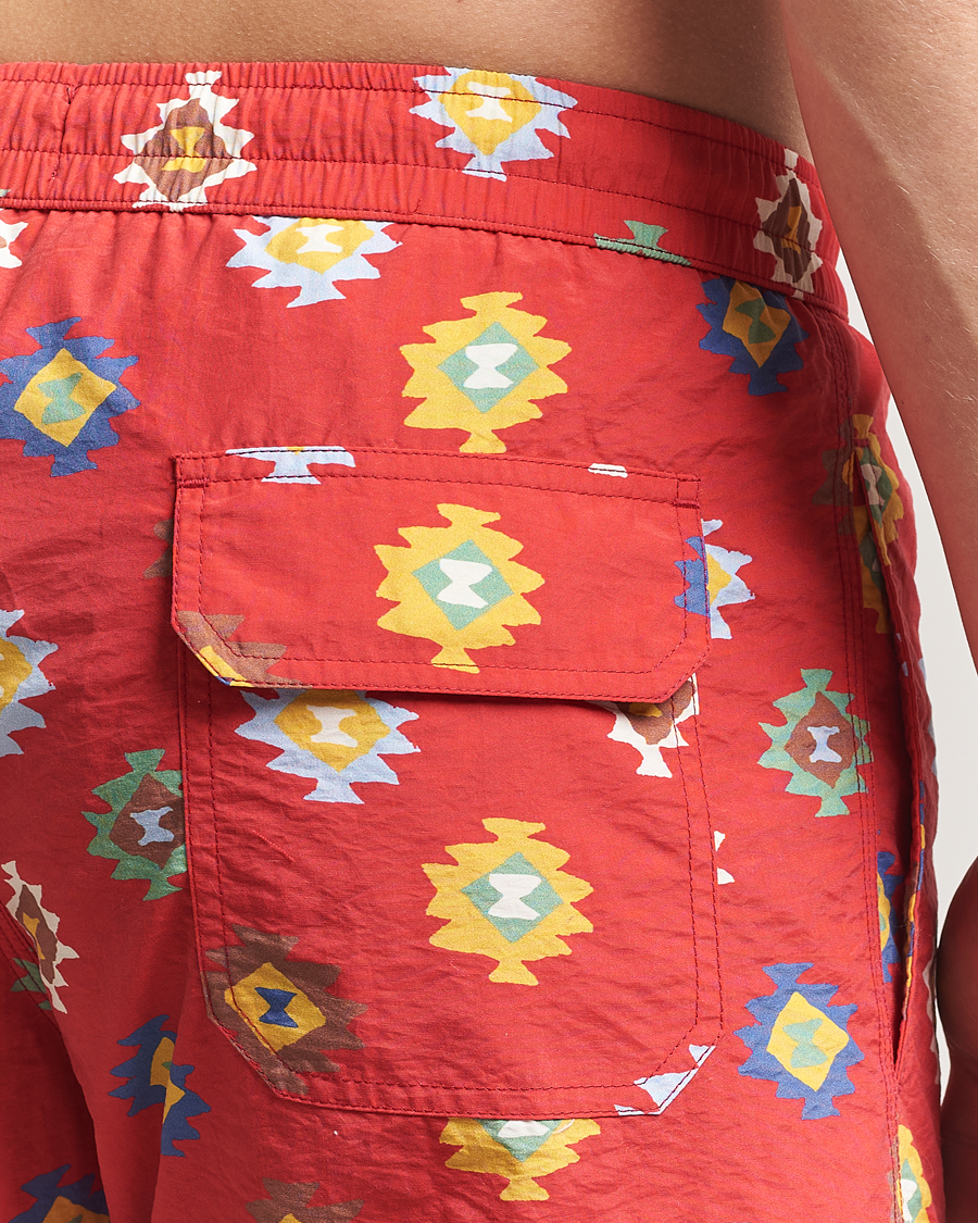 Homme | Maillots De Bain | Drake's | Kelim Drawstring Swimshorts Red