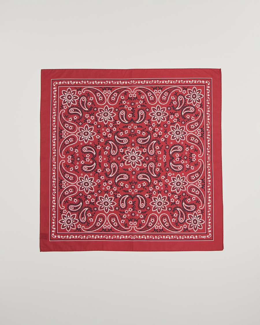 Homme | Drake's Classic Paisley Bandana Red | Drake's | Classic Paisley Bandana Red