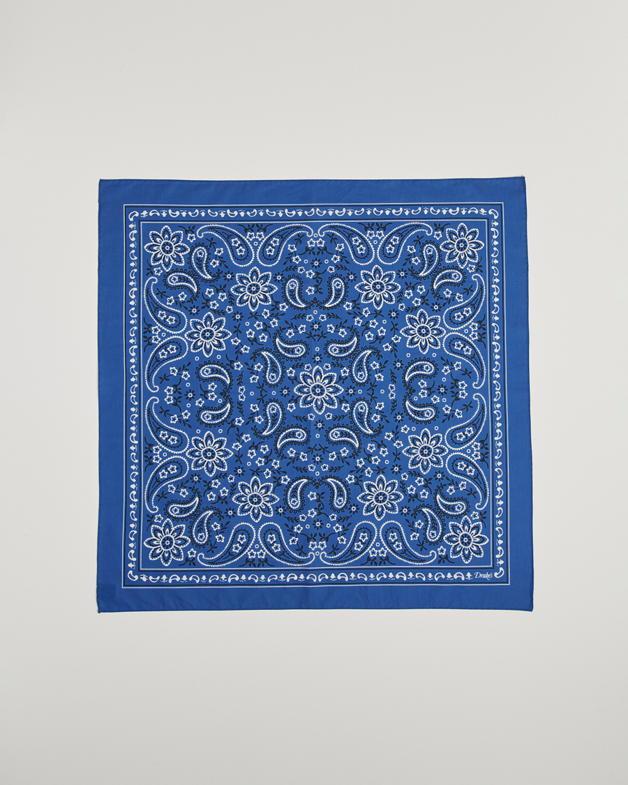 Homme | Drake's Classic Paisley Bandana Blue | Drake's | Classic Paisley Bandana Blue