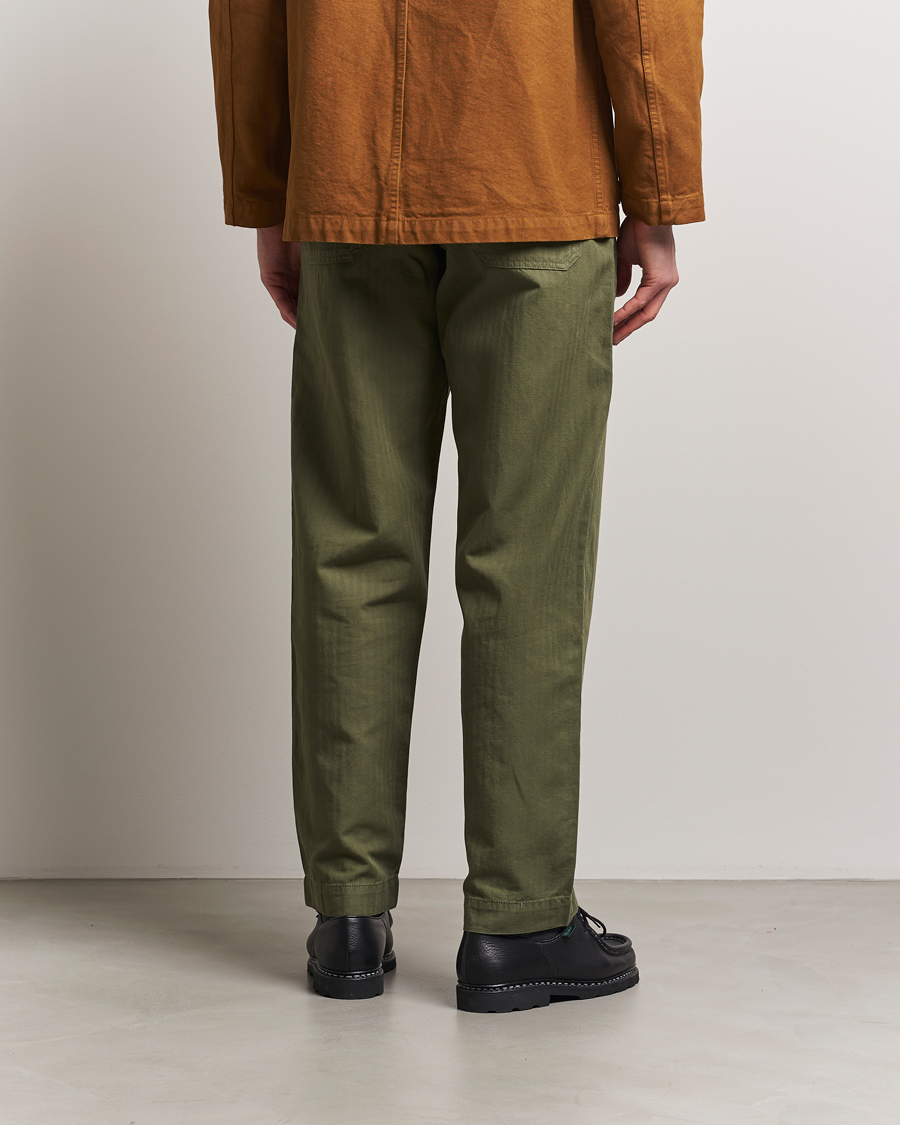 Homme | Pantalons | Drake's | Fatigue Cotton Trousers Olive