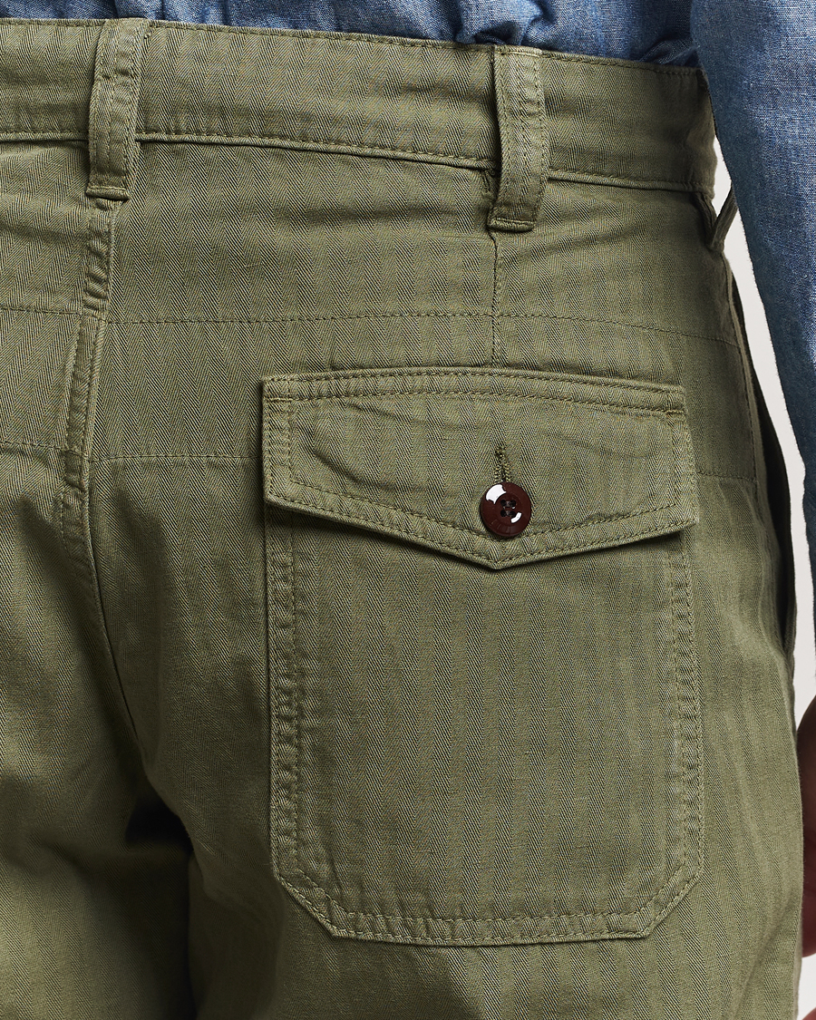 Homme | Pantalons | Drake's | Fatigue Cotton Trousers Olive