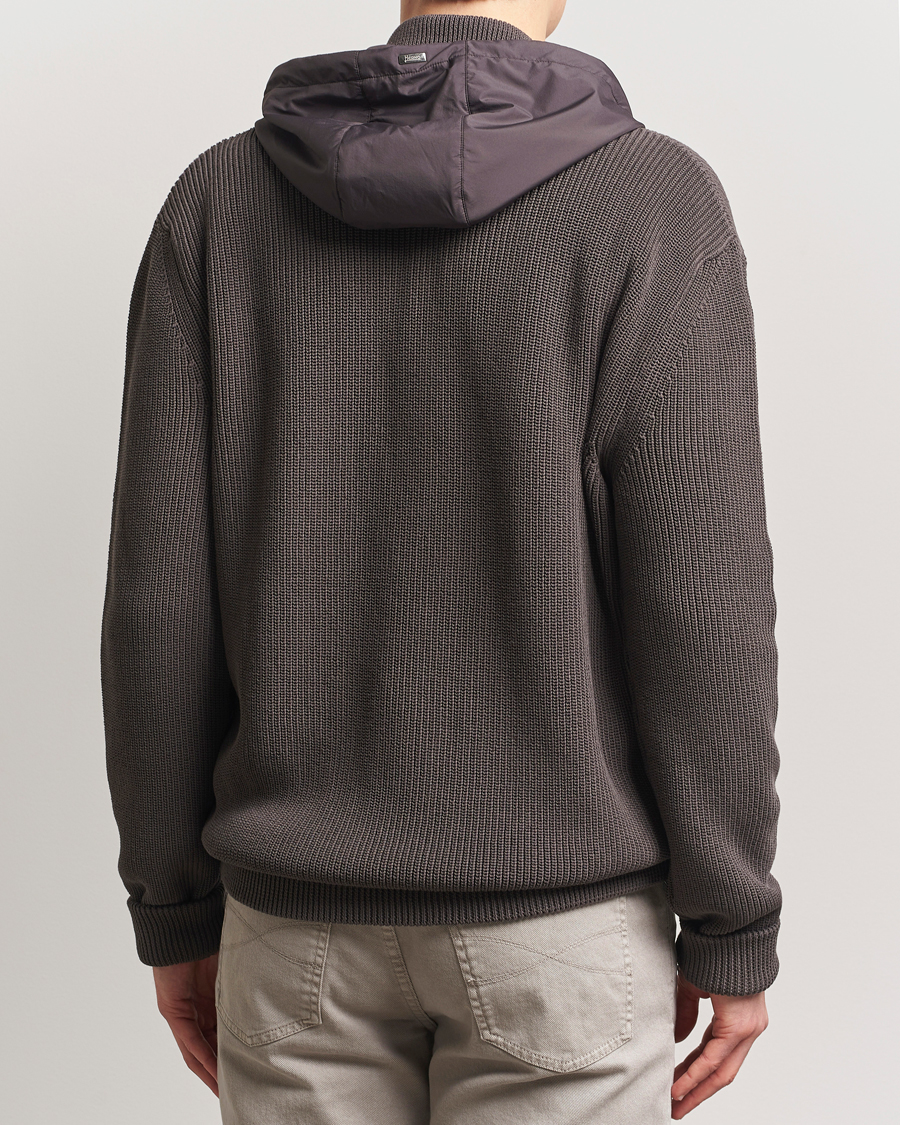 Homme | Manteaux Et Vestes | Herno | Cotton Knit Hybrid Jacket Brown
