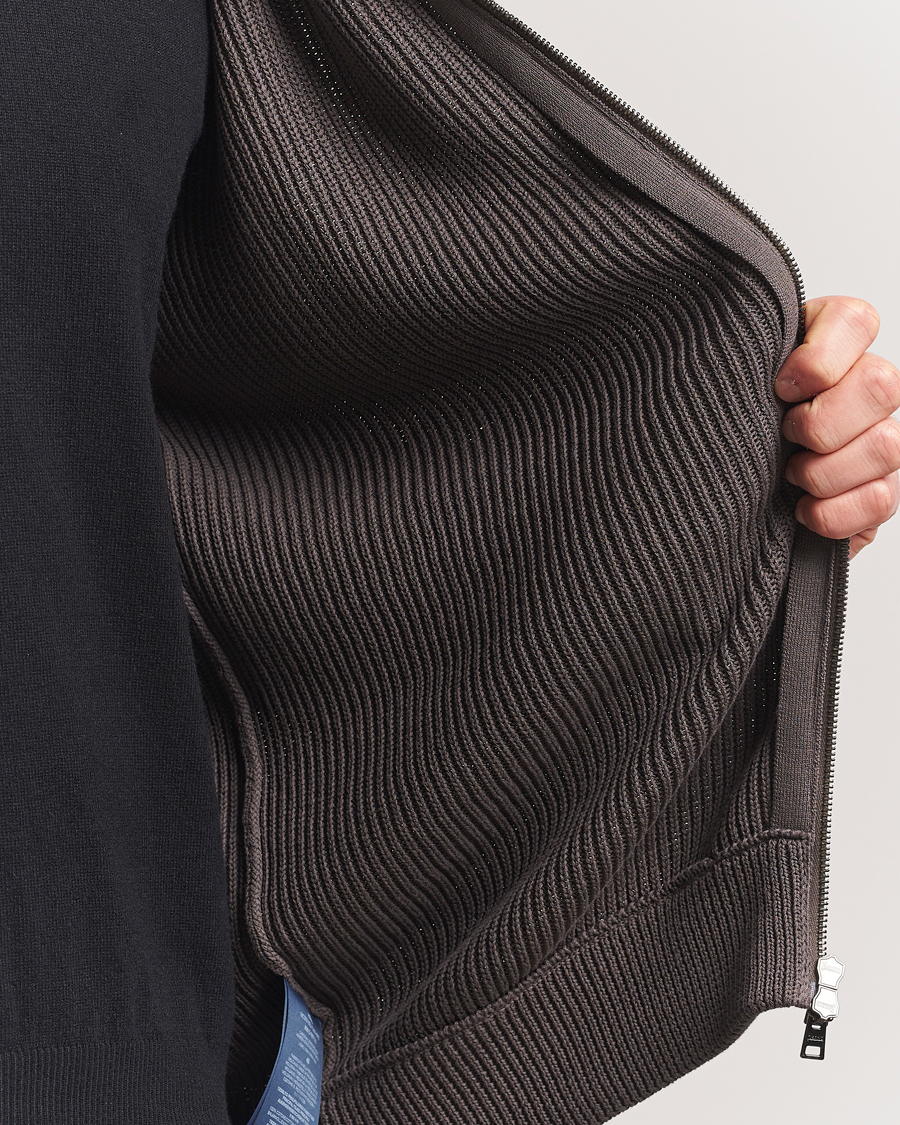 Homme | Manteaux Et Vestes | Herno | Cotton Knit Hybrid Jacket Brown