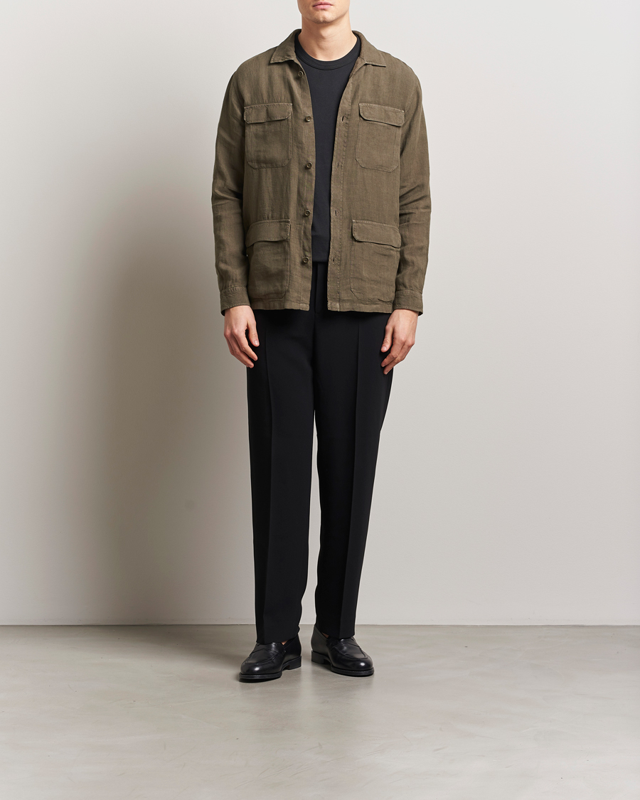 Homme | Manteaux Et Vestes | Herno | Linen Safari Jacket Military