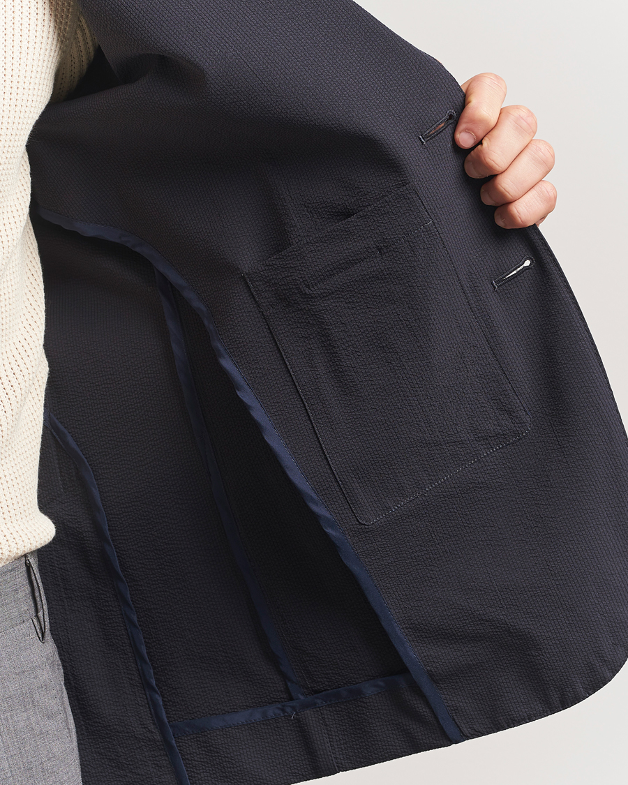 Homme | Blazers | Herno | Seersucker Blazer Navy