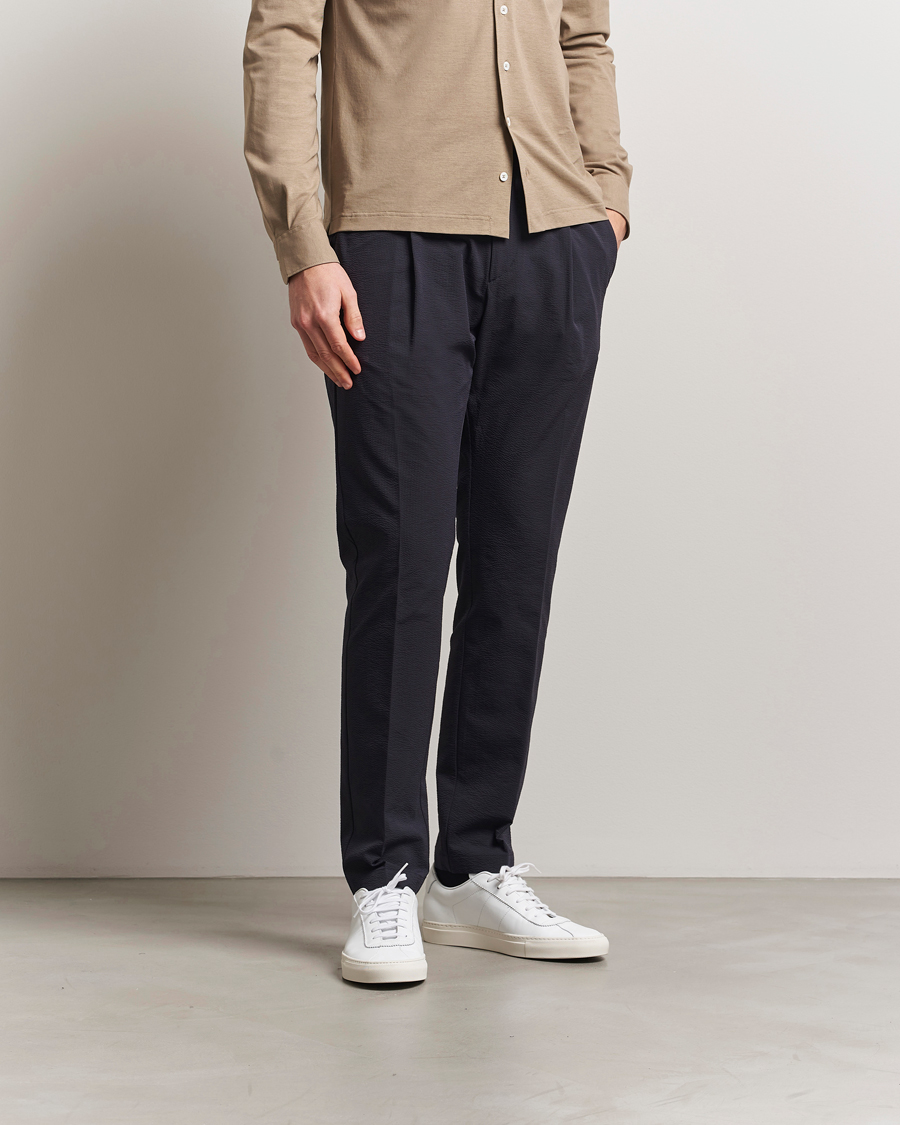 Homme | Pantalons | Herno | Seersucker Drawstring Pants Navy