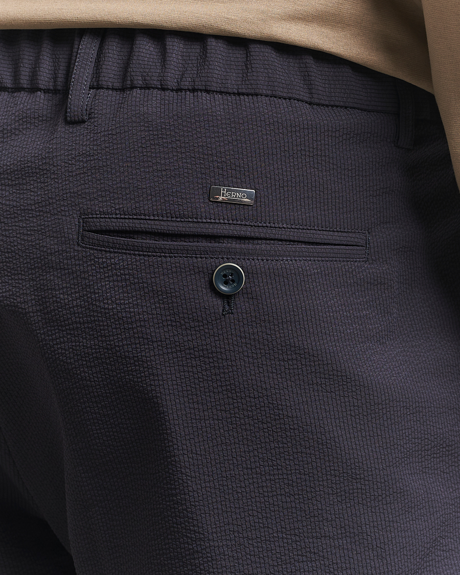 Homme | Pantalons | Herno | Seersucker Drawstring Pants Navy