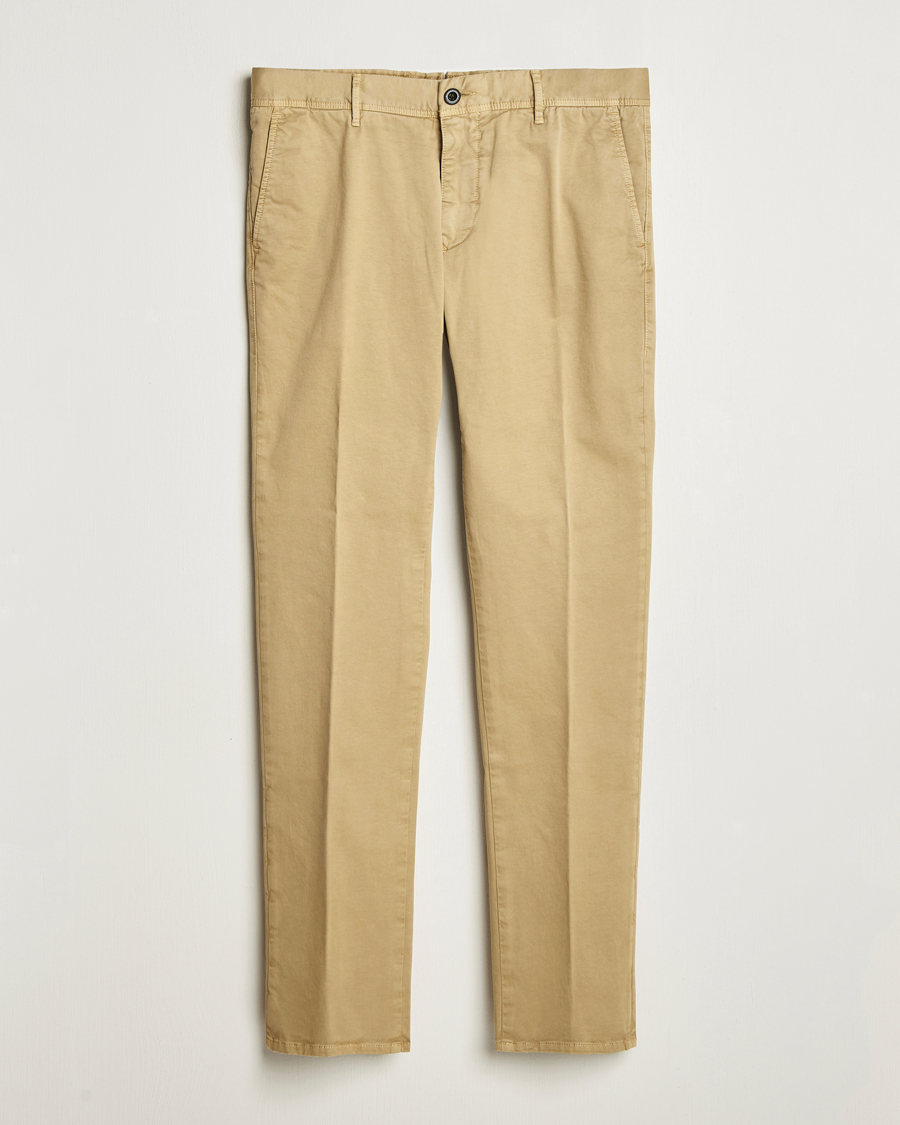Homme | Pantalons | Incotex | Slim Fit Garment Dyed Slacks Beige