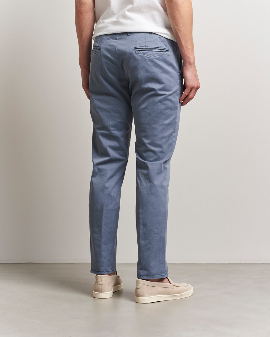 Homme | Pantalons | Incotex | Slim Fit Garment Dyed Slacks Blue