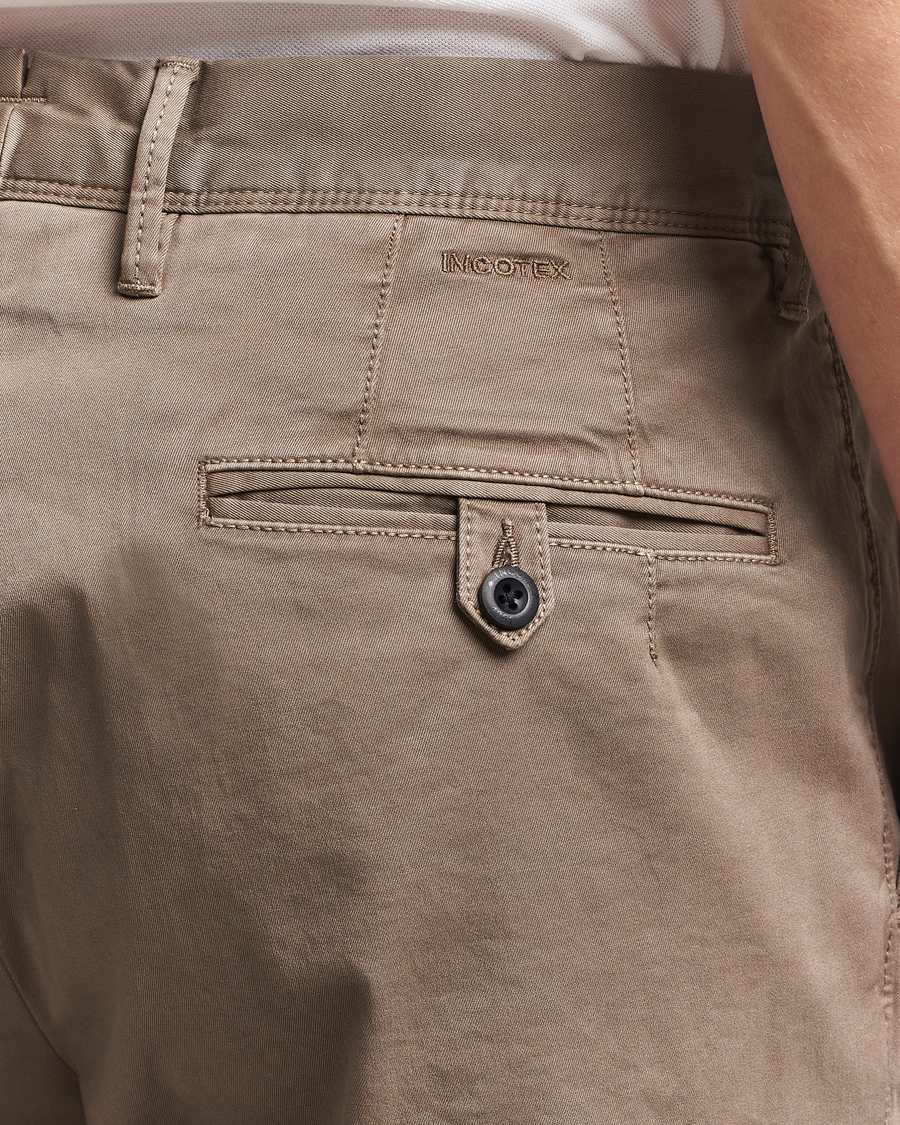Homme | Pantalons | Incotex | Tapered Fit Pleated Slacks Brown