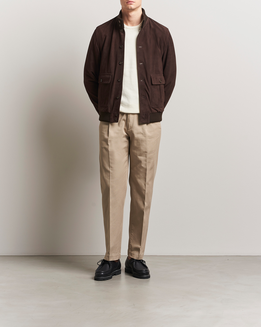 Homme | Pantalons | Incotex | Regular Fit Uniform Cotton Slacks Beige