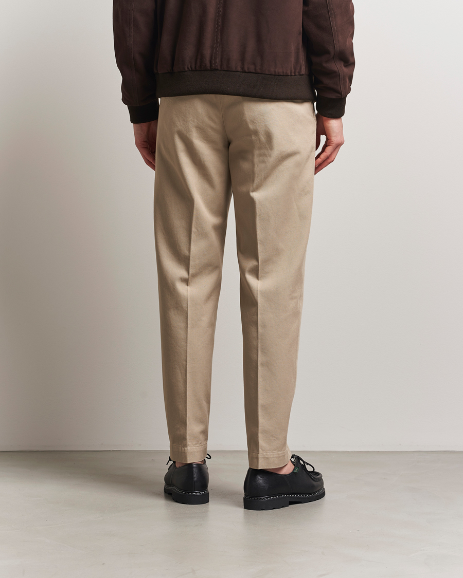 Homme | Pantalons | Incotex | Regular Fit Uniform Cotton Slacks Beige