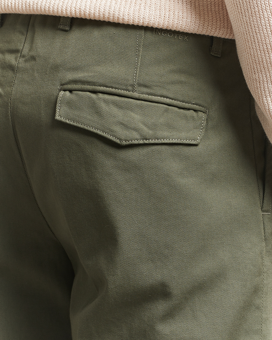 Homme | Pantalons | Incotex | Regular Fit Uniform Cotton Slacks Military