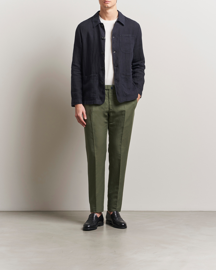 Homme | Pantalons | Incotex | Slim Fit Chinolino Trousers Green